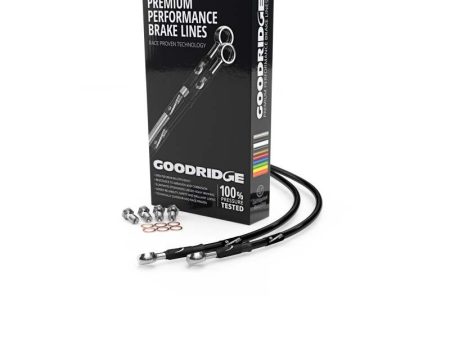 Goodridge 77-80 Kawasaki KH400 Black Front SS Brake Lines For Discount