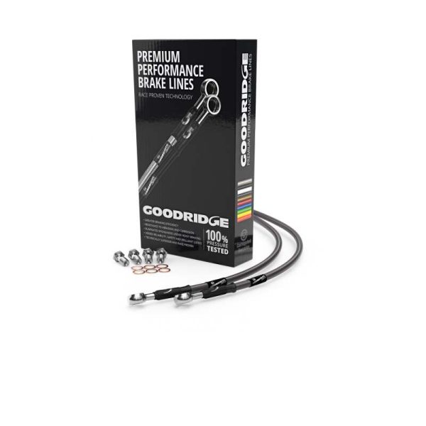 Goodridge 1980 Kawasaki Z550 A1 Carbon Front SS Brake Lines For Sale