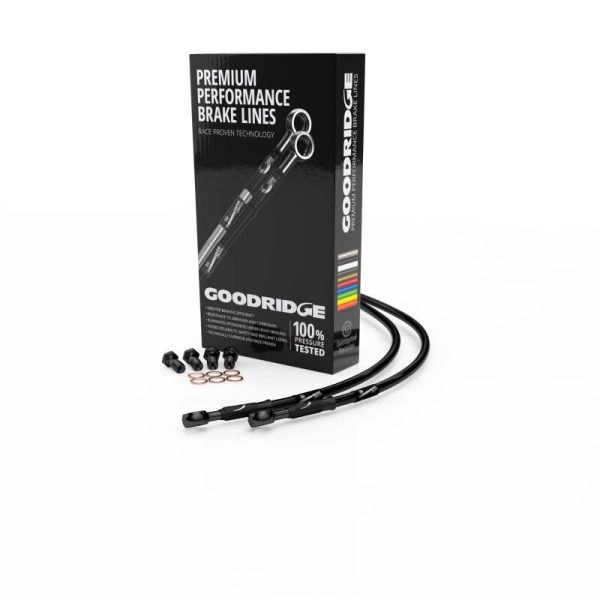 Goodridge 96-03 Kawasaki ER5 Black Front SS Brake Lines w Black Fittings Online now