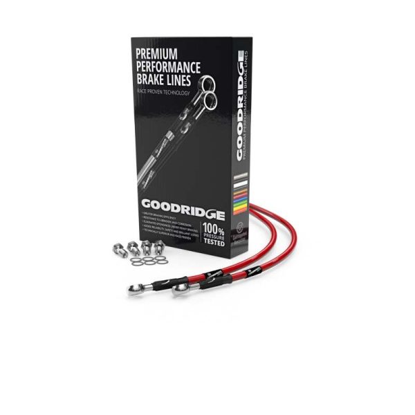 Goodridge 02-04 Kawasaki GPZ500S D9-ON Red Front SS Brake Lines Sale